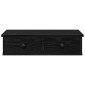 vidaXL Ράφι τοίχου με συρτάρια Μαύρο 60x28x15 cm Κατασκευασμένο ξύλο