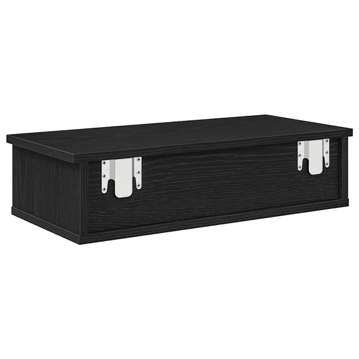 vidaXL Ράφι τοίχου με συρτάρια Μαύρο 60x28x15 cm Κατασκευασμένο ξύλο