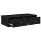 vidaXL Ράφι τοίχου με συρτάρια Μαύρο 60x28x15 cm Κατασκευασμένο ξύλο