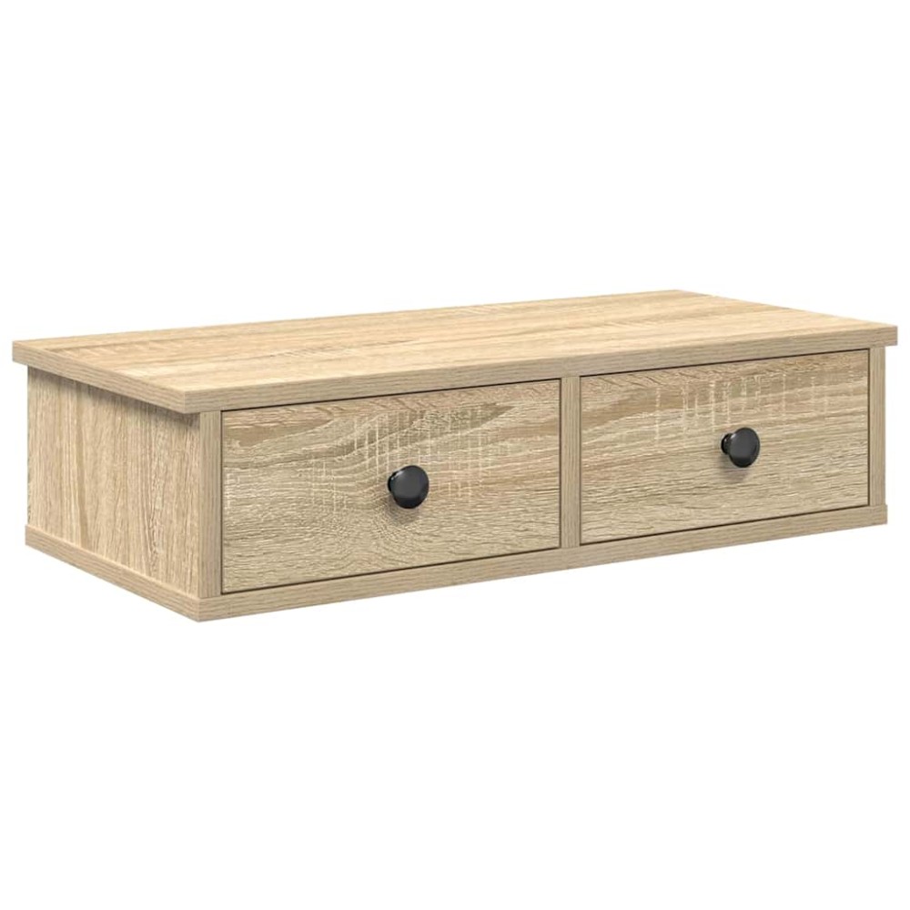 vidaXL Ράφι τοίχου με συρτάρια Δρυς sonoma 60x28x15 cm