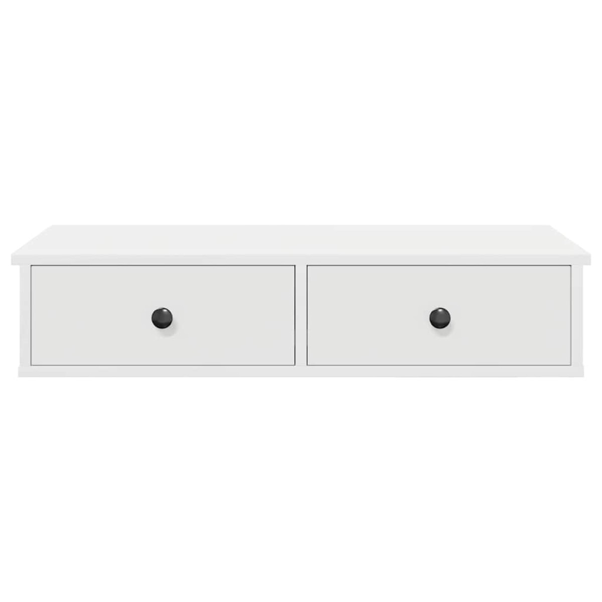 vidaXL Ράφι τοίχου με συρτάρια Λευκό 80x34x17 cm Κατασκευασμένο ξύλο