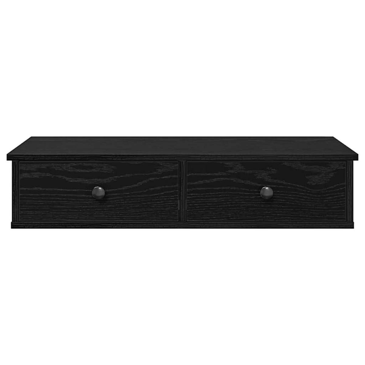 vidaXL Ράφι τοίχου με συρτάρια Μαύρο 80x34x17 cm Κατασκευασμένο ξύλο
