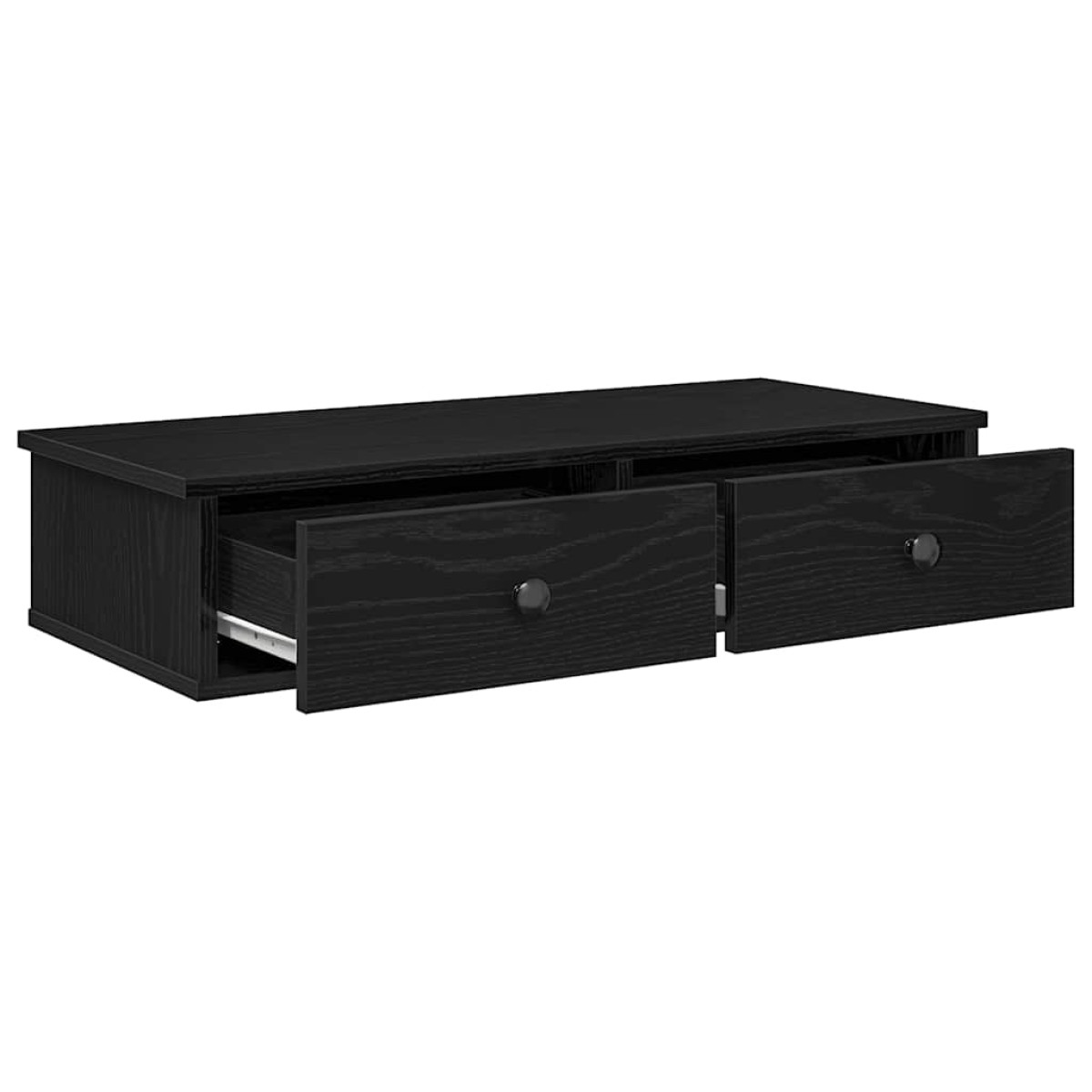 vidaXL Ράφι τοίχου με συρτάρια Μαύρο 80x34x17 cm Κατασκευασμένο ξύλο