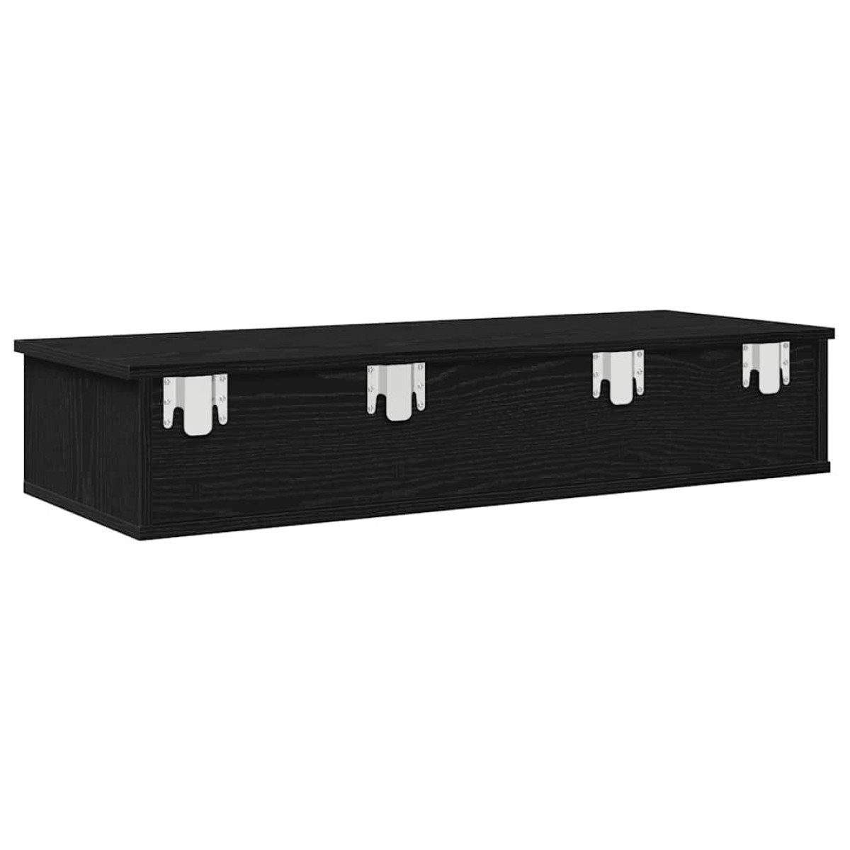 vidaXL Ράφι τοίχου με συρτάρια Μαύρο 100x37,5x19 cm Ξύλινη κατασκευή
