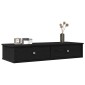 vidaXL Ράφι τοίχου με συρτάρια Μαύρο 100x37,5x19 cm Ξύλινη κατασκευή