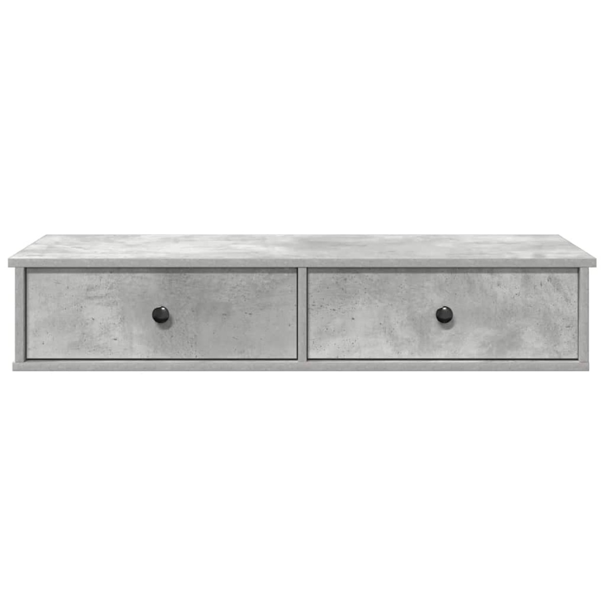 vidaXL Ράφι τοίχου με συρτάρια Γκρι μπετόν 100x37,5x19 cm Ξύλο μηχανής