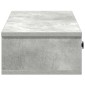 vidaXL Ράφι τοίχου με συρτάρια Γκρι μπετόν 100x37,5x19 cm Ξύλο μηχανής