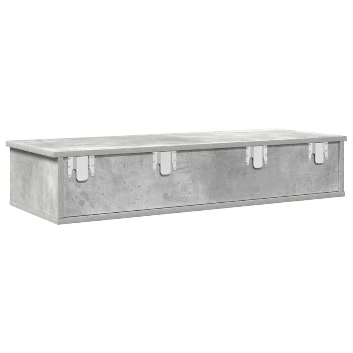 vidaXL Ράφι τοίχου με συρτάρια Γκρι μπετόν 100x37,5x19 cm Ξύλο μηχανής