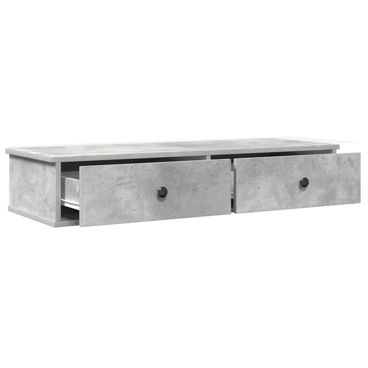 vidaXL Ράφι τοίχου με συρτάρια Γκρι μπετόν 100x37,5x19 cm Ξύλο μηχανής