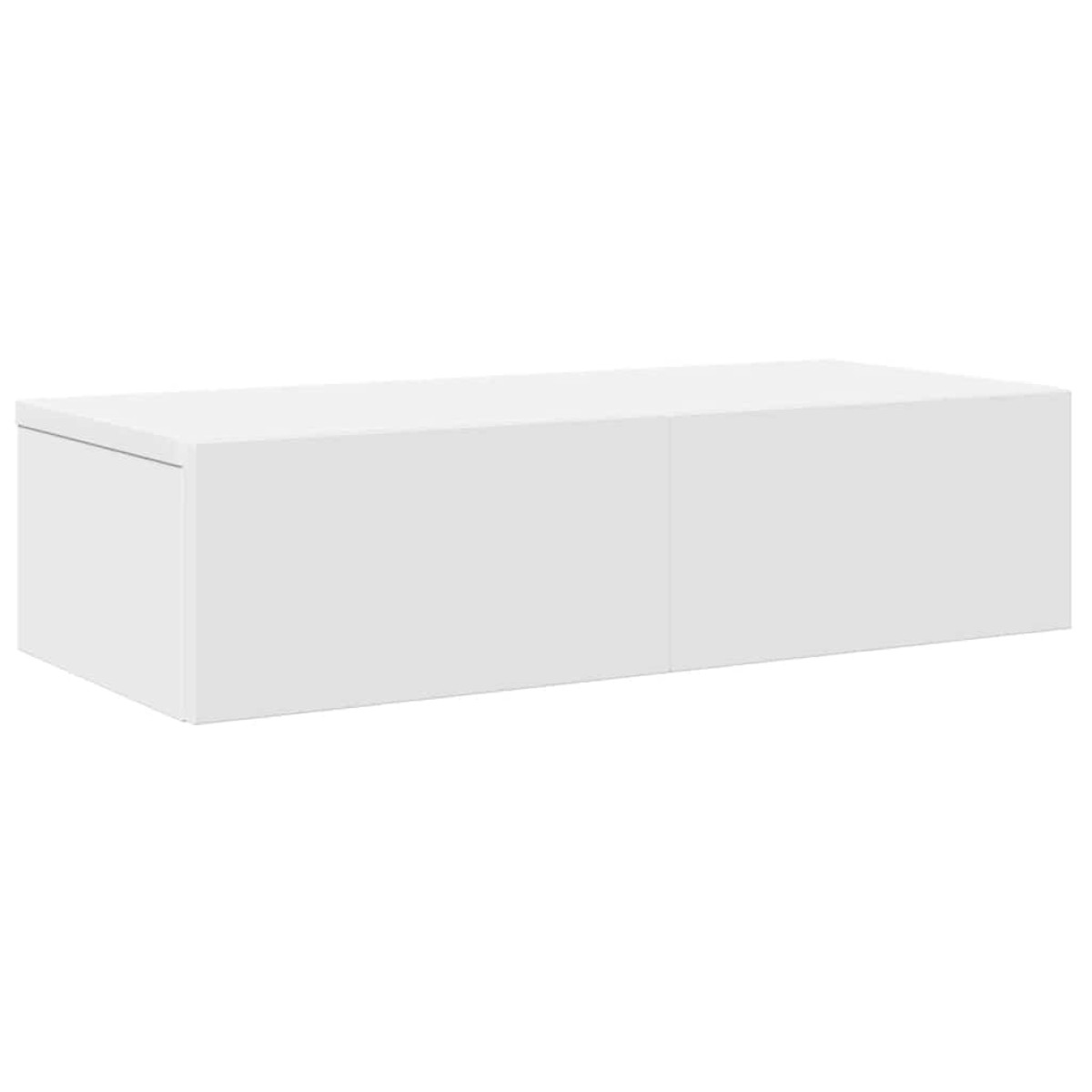 vidaXL Ράφι τοίχου με συρτάρια Λευκό 60x26,5x15 cm Κατασκευασμένο ξύλο