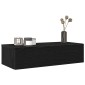 vidaXL Ράφι τοίχου με συρτάρια Μαύρο 60x26,5x15 cm Ξύλινη κατασκευή