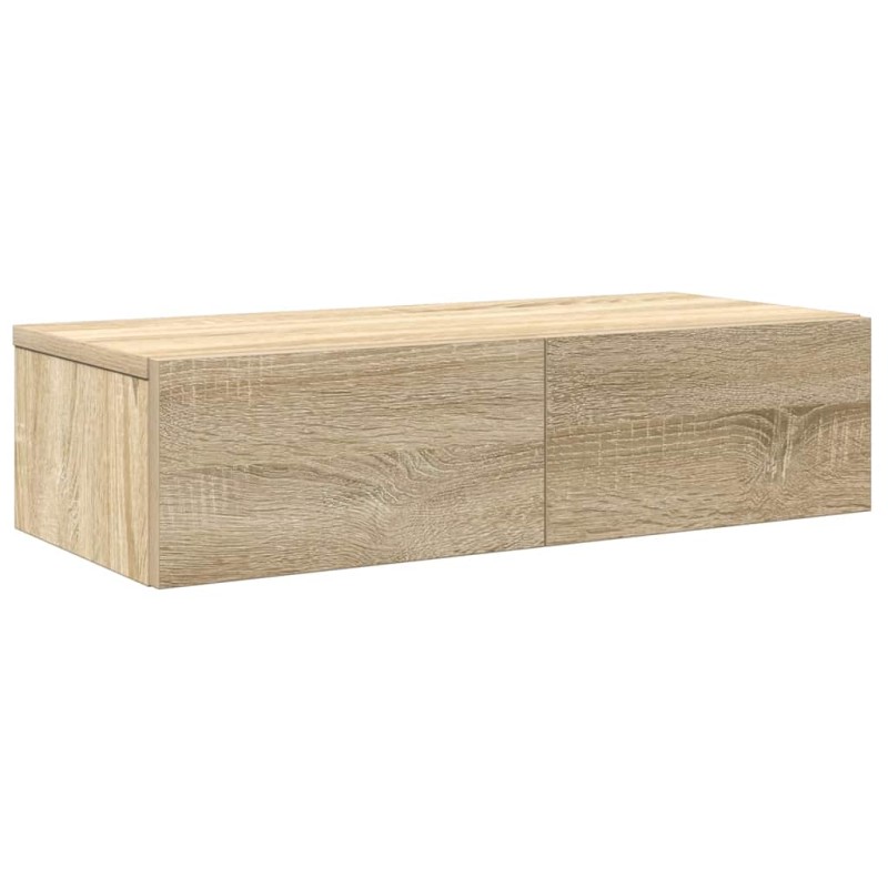 vidaXL Ράφι τοίχου με συρτάρια Δρυς sonoma 60x26,5x15 cm