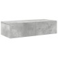 vidaXL Ράφι τοίχου με συρτάρια Γκρι μπετόν 60x26,5x15 cm Ξύλο μηχανής