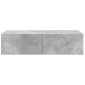 vidaXL Ράφι τοίχου με συρτάρια Γκρι μπετόν 60x26,5x15 cm Ξύλο μηχανής