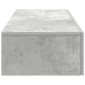 vidaXL Ράφι τοίχου με συρτάρια Γκρι μπετόν 60x26,5x15 cm Ξύλο μηχανής