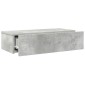 vidaXL Ράφι τοίχου με συρτάρια Γκρι μπετόν 60x26,5x15 cm Ξύλο μηχανής
