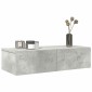 vidaXL Ράφι τοίχου με συρτάρια Γκρι μπετόν 60x26,5x15 cm Ξύλο μηχανής