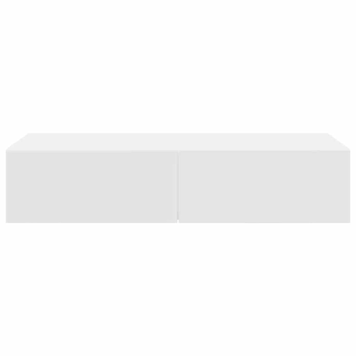 vidaXL Ράφι τοίχου με συρτάρια Λευκό 80x33x17 cm Κατασκευασμένο ξύλο
