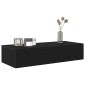 vidaXL Ράφι τοίχου με συρτάρια Μαύρο 80x33x17 cm Κατασκευασμένο ξύλο