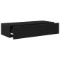 vidaXL Ράφι τοίχου με συρτάρια Μαύρο 80x33x17 cm Κατασκευασμένο ξύλο