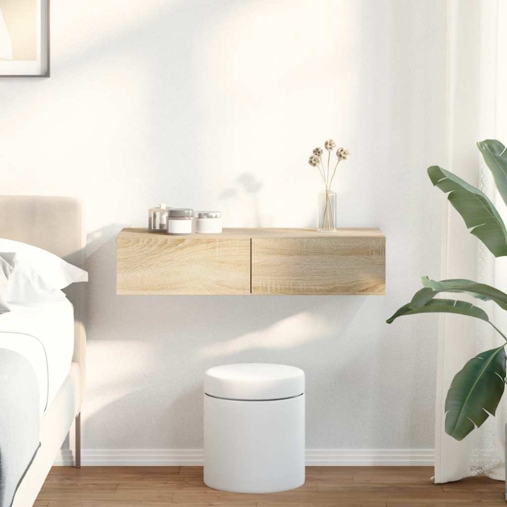 vidaXL Ράφι τοίχου με συρτάρια Sonoma Oak Κατασκευασμένο ξύλο
