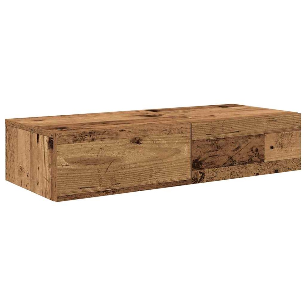 vidaXL Ράφι τοίχου με συρτάρια Παλιό ξύλο Κατασκευασμένο ξύλο