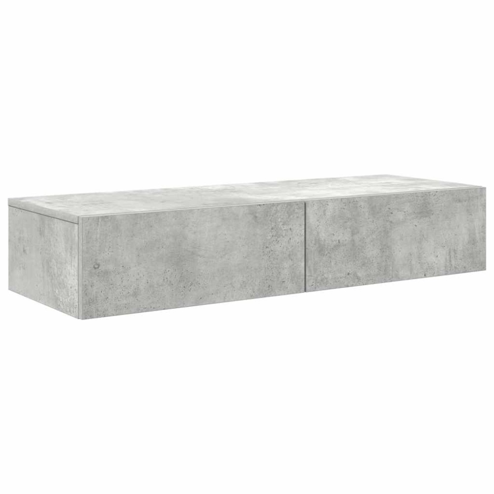vidaXL Ράφι τοίχου με συρτάρια Γκρι μπετόν 100x36x19 cm Ξύλο μηχανής