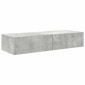 vidaXL Ράφι τοίχου με συρτάρια Γκρι μπετόν 100x36x19 cm Ξύλο μηχανής