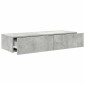 vidaXL Ράφι τοίχου με συρτάρια Γκρι μπετόν 100x36x19 cm Ξύλο μηχανής