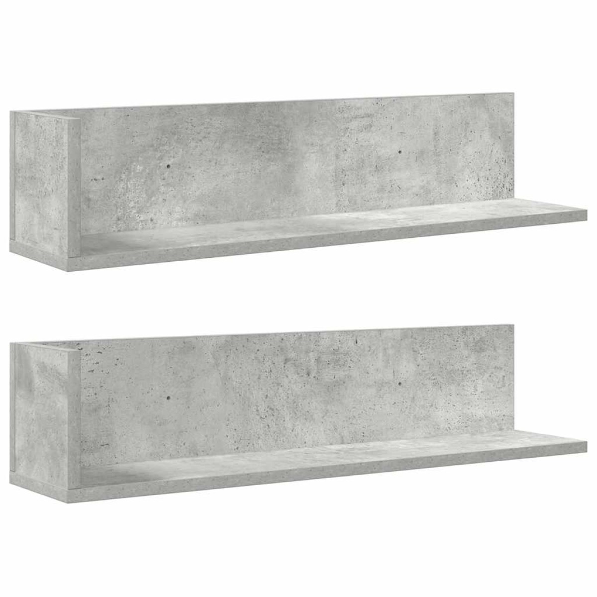 vidaXL Ράφια τοίχου 2 τεμάχια Μπετόν Γκρι 75x16,5x16,5 cm Ξύλο μηχανής