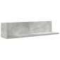 vidaXL Ράφια τοίχου 2 τεμάχια Μπετόν Γκρι 75x16,5x16,5 cm Ξύλο μηχανής