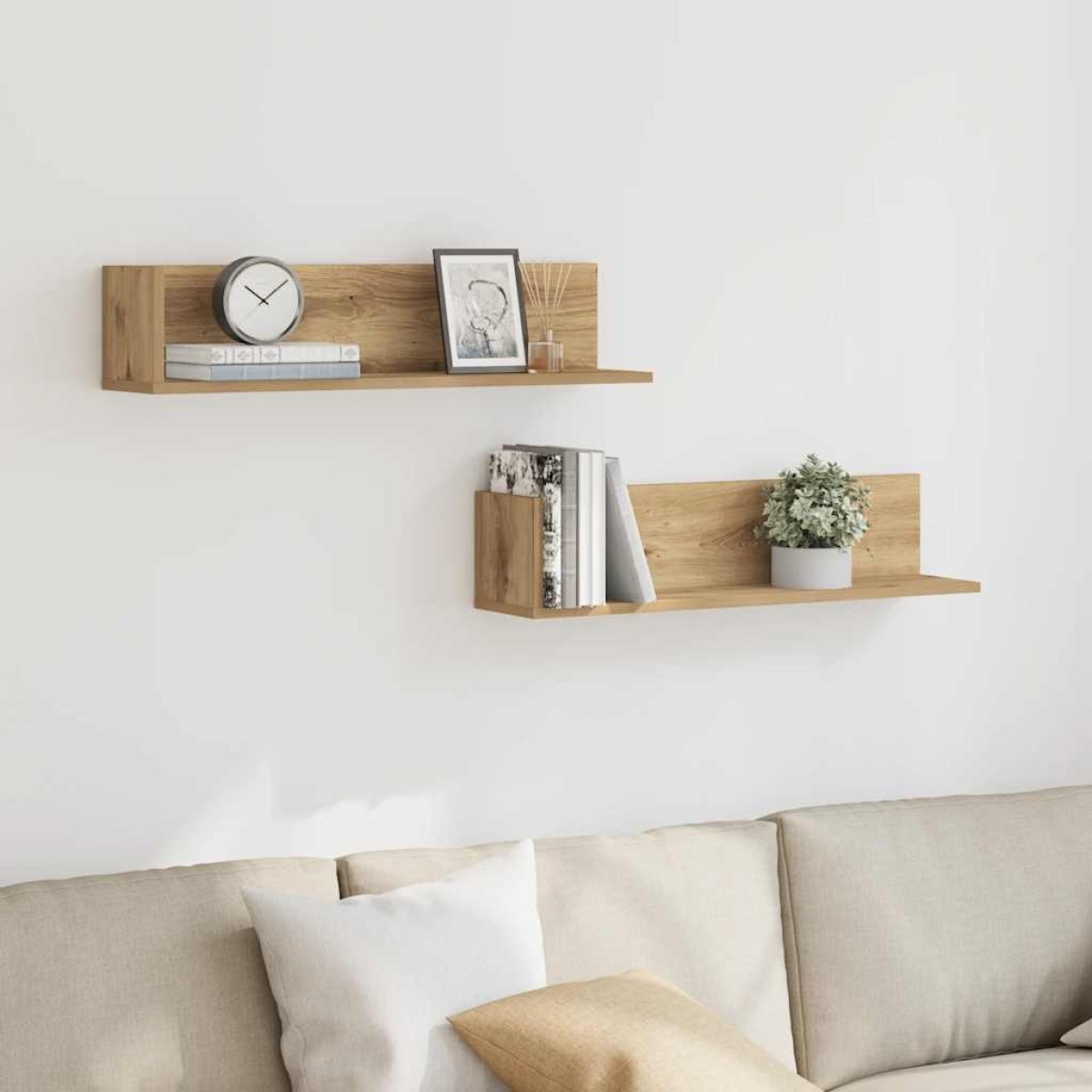 vidaXL Ράφια τοίχου 2 τεμάχια Artisan Oak Κατασκευασμένο ξύλο