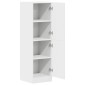 vidaXL Στήλη Κουζίνας Λευκή 38x41,5x131,5 εκ. από Επεξεργασμένο Ξύλο