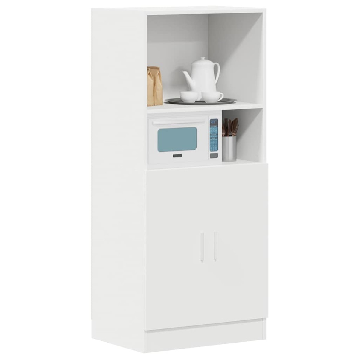 vidaXL Στήλη Κουζίνας Λευκή 57x41,5x131,5 εκ. από Επεξεργασμένο Ξύλο