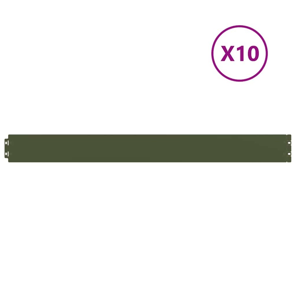 vidaXL Περίγραμμα γκαζόν 10 τμχ. 10 x 103 cm Κρύα έλαση από χάλυβα