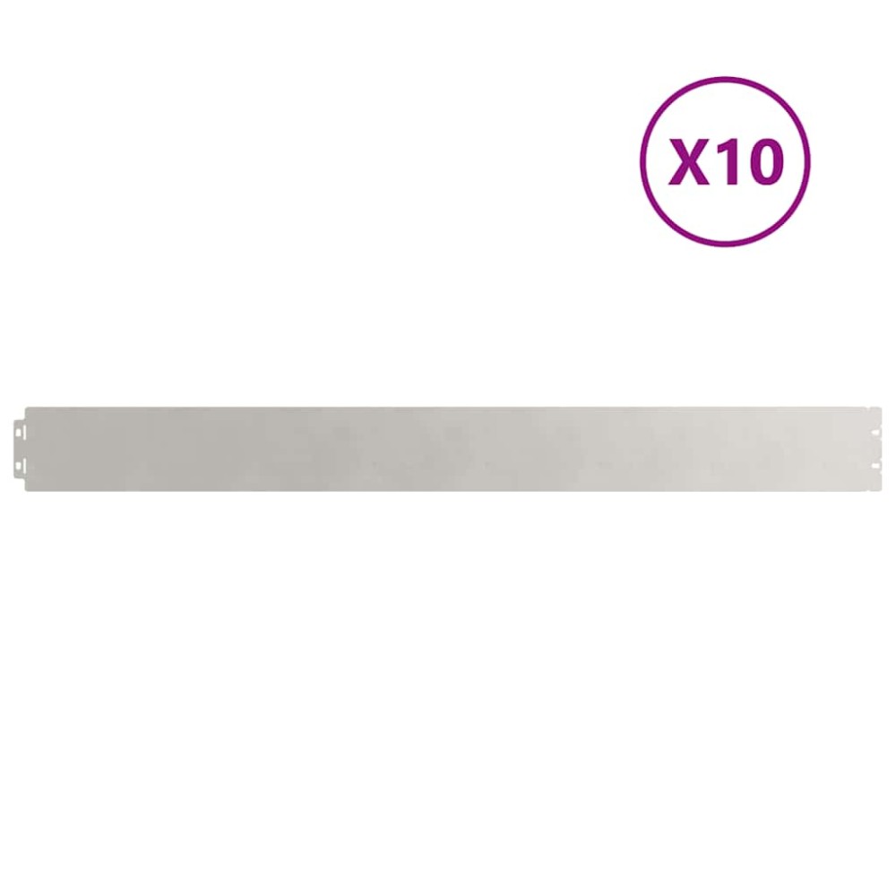 vidaXL Περίγραμμα γκαζόν 10 τμχ. 10 x 103 cm Ανοξείδωτο Ατσάλι Ασημί