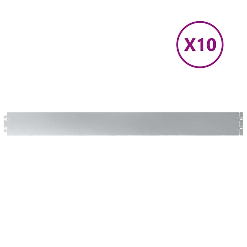 vidaXL Περίγραμμα γκαζόν 10 τμχ. 10 x 103 cm Γαλβανισμένος Χάλυβας