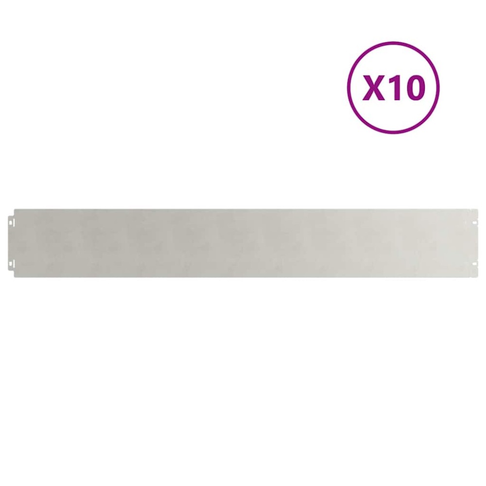 vidaXL Περίγραμμα γκαζόν 10 τμχ. 15 x 103 cm Ανοξείδωτο Ατσάλι Ασημί