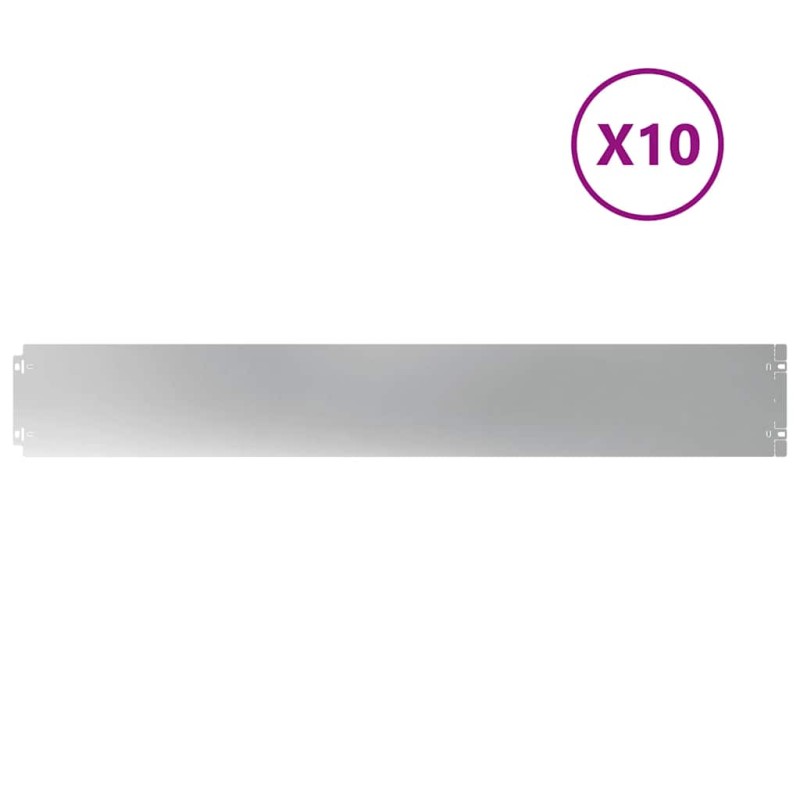 vidaXL Περίγραμμα γκαζόν 10 τμχ. 15 x 103 cm Γαλβανισμένος Χάλυβας