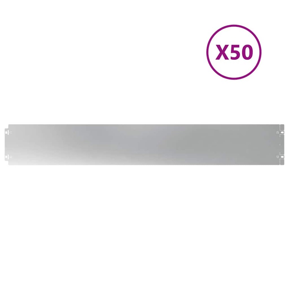 vidaXL Περίγραμμα γκαζόν 50 τμχ. 15 x 103 cm Γαλβανισμένος Χάλυβας