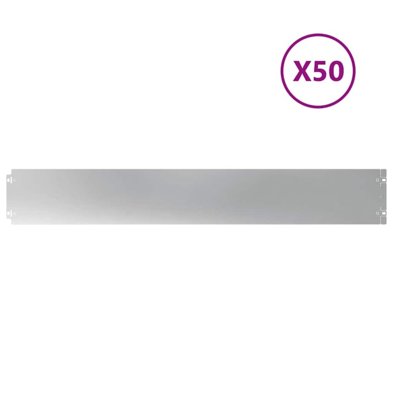 vidaXL Περίγραμμα γκαζόν 50 τμχ. 15 x 103 cm Γαλβανισμένος Χάλυβας