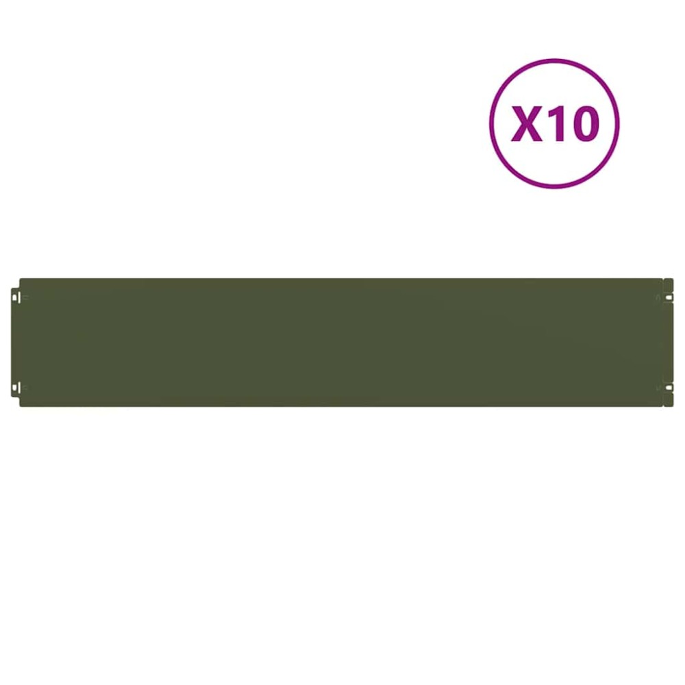 vidaXL Περίγραμμα γκαζόν 10 τμχ. 20 x 103 cm Κρύα έλαση από χάλυβα