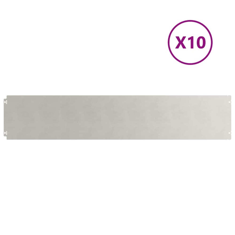 vidaXL Περίγραμμα γκαζόν 10 τμχ. 20 x 103 cm Ανοξείδωτο Ατσάλι Ασημί