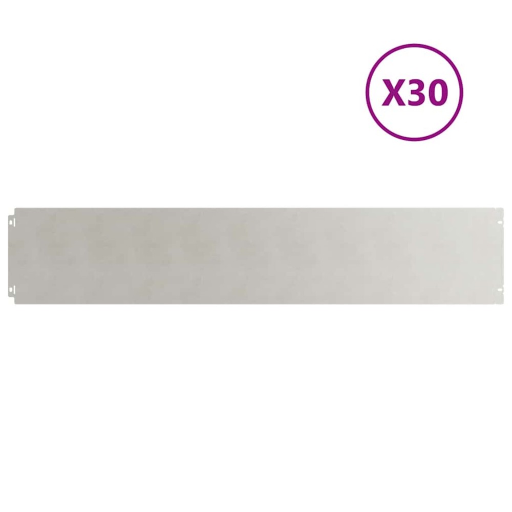 vidaXL Περίγραμμα γκαζόν 30 τμχ. 20 x 103 cm Ανοξείδωτο Ατσάλι Ασημί
