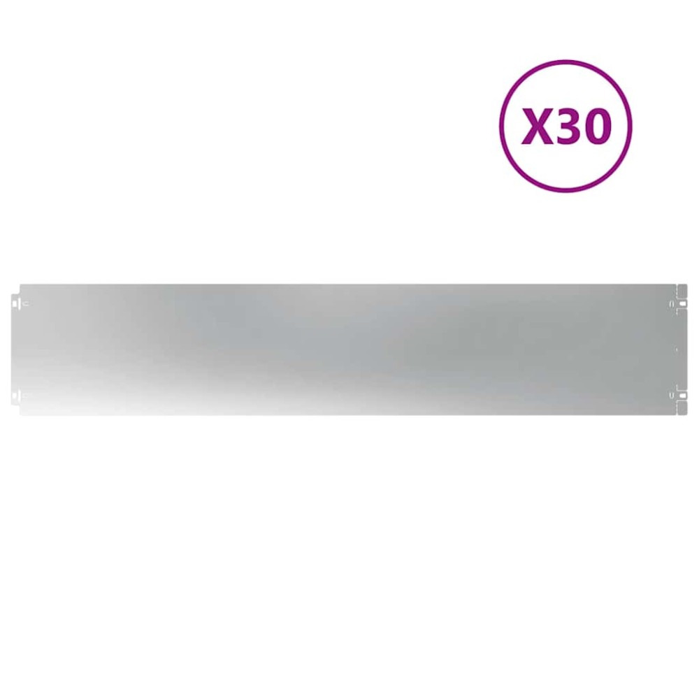 vidaXL Περίγραμμα γκαζόν 30 τμχ. 20 x 103 cm Γαλβανισμένος Χάλυβας
