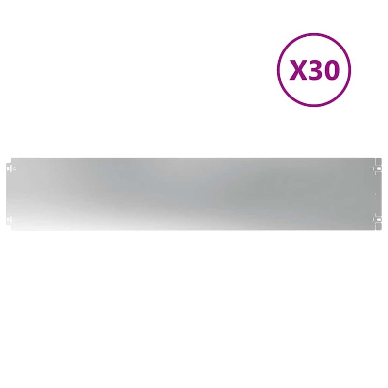 vidaXL Περίγραμμα γκαζόν 30 τμχ. 20 x 103 cm Γαλβανισμένος Χάλυβας