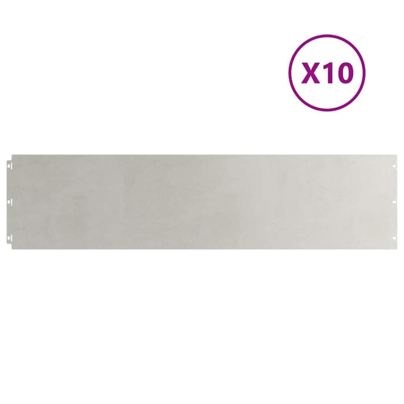 vidaXL Περίγραμμα γκαζόν 10 τμχ. 25 x 103 cm Ανοξείδωτο Ατσάλι Ασημί