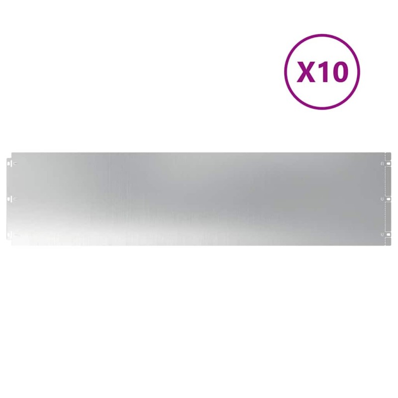 vidaXL Περίγραμμα γκαζόν 10 τμχ. 25 x 103 cm Γαλβανισμένος Χάλυβας