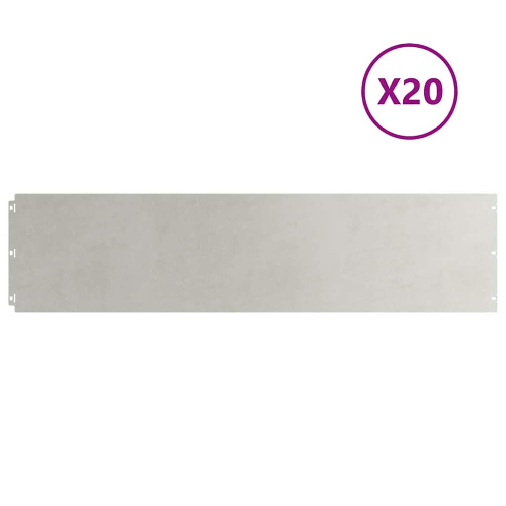 vidaXL Περίγραμμα γκαζόν 20 τμχ. 25 x 103 cm Ανοξείδωτο Ατσάλι Ασημί