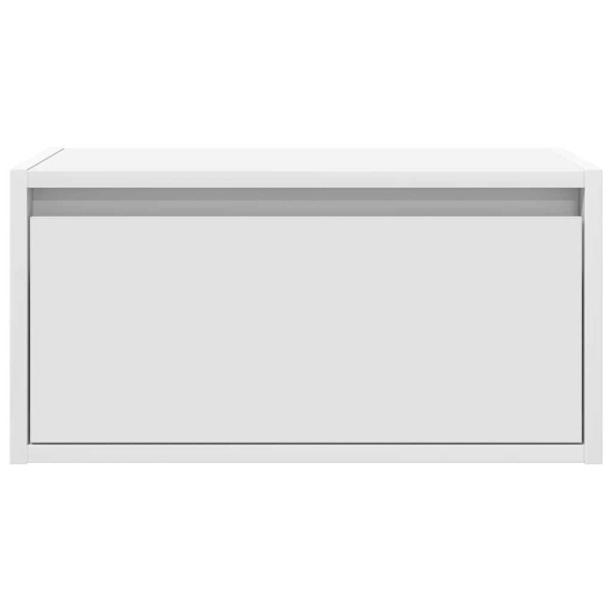vidaXL Κομοδίνο Επιτοίχιο με Φώτα LED Λευκό
